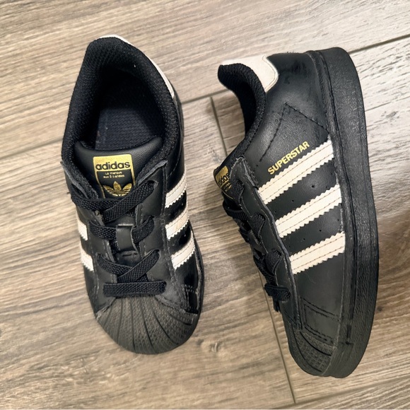 Adidas Kids Superstar Black and White Sneakers - Picture 1 of 2